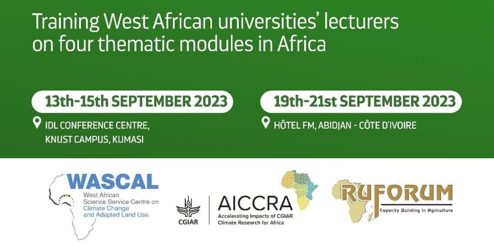 Training: Mainstreaming CSA and CIS into West Africa's university ...