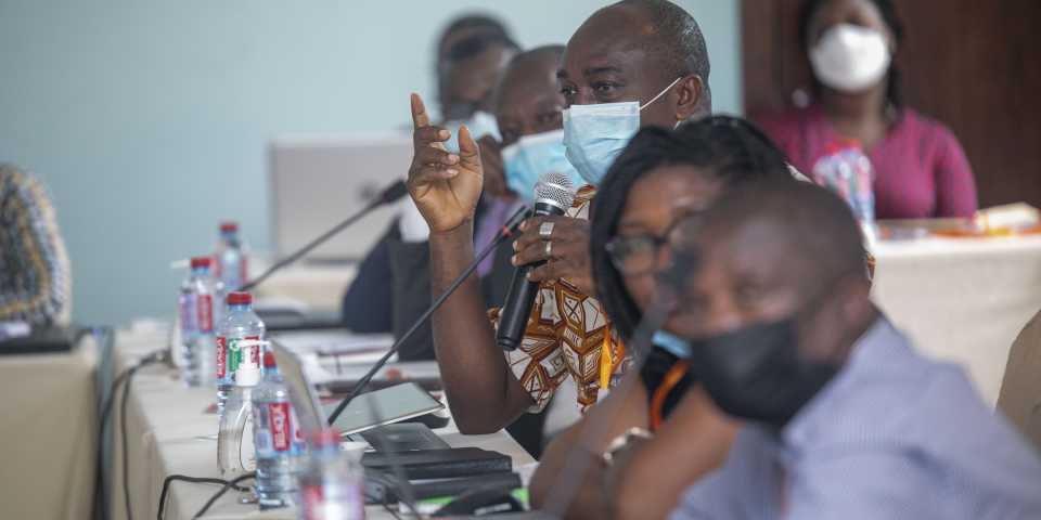 Participant at an AICCRA meeting in Accra, Ghana in March 2022. 
