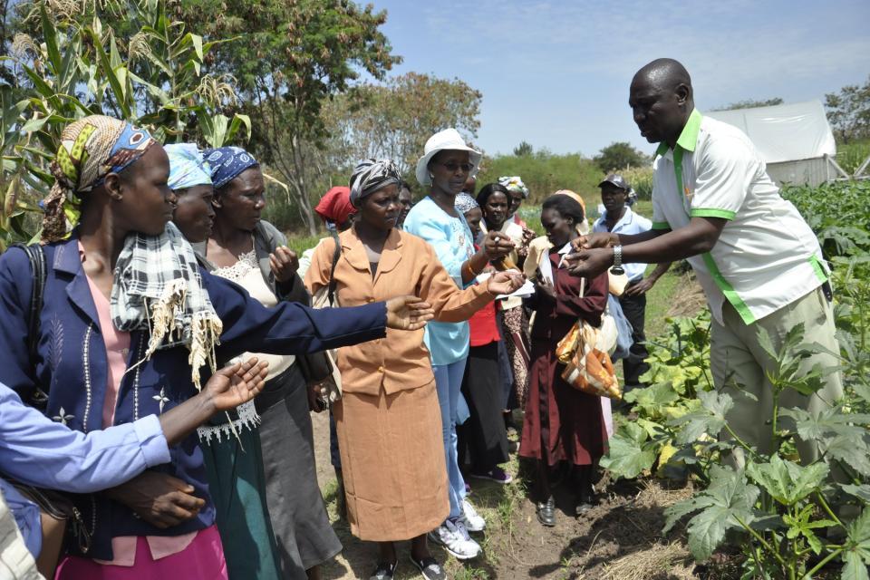 Training women farmers on climate smart innovations in Nyando, Kenya